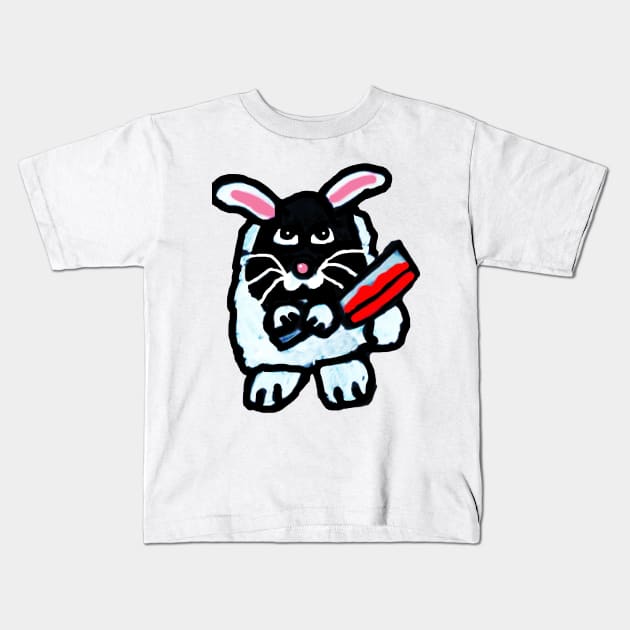 Evil Bunny Executioner Kids T-Shirt by lisaeldred